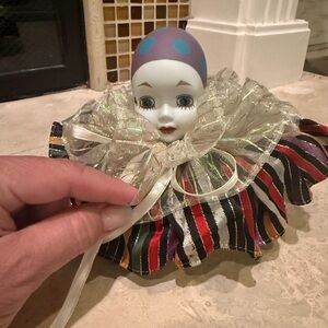 Vintage Madame Verte Porcelain de Poupee Clown Doll Head